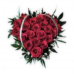 CUORE CON ROSE ROSSE